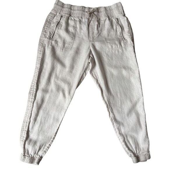 Athleta Cabo Tide Linen size 14 Cream Pull On Drawstring - Picture 4 of 12